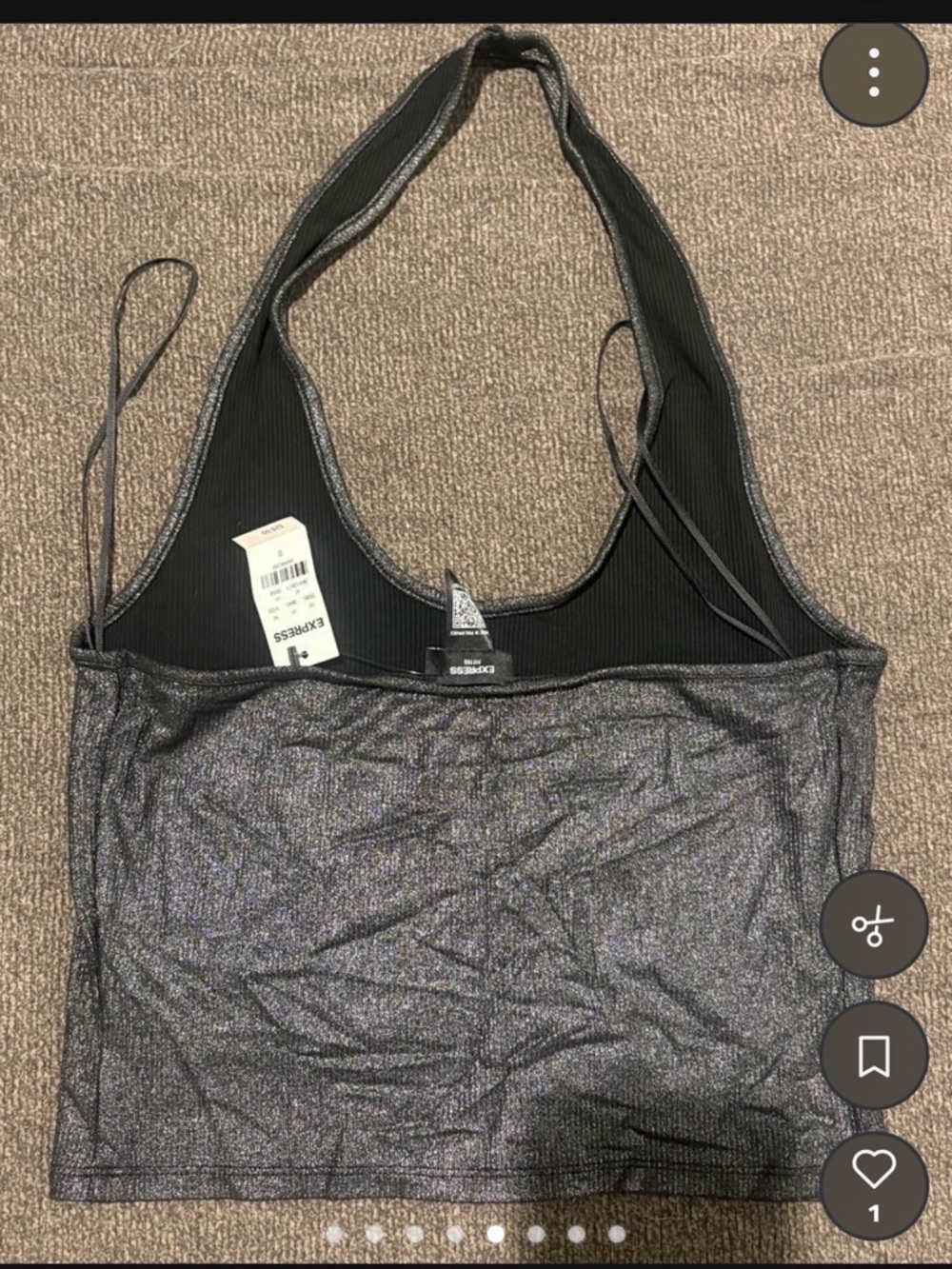 New Express Metallic Black halter Tank Top - Picture 4 of 7